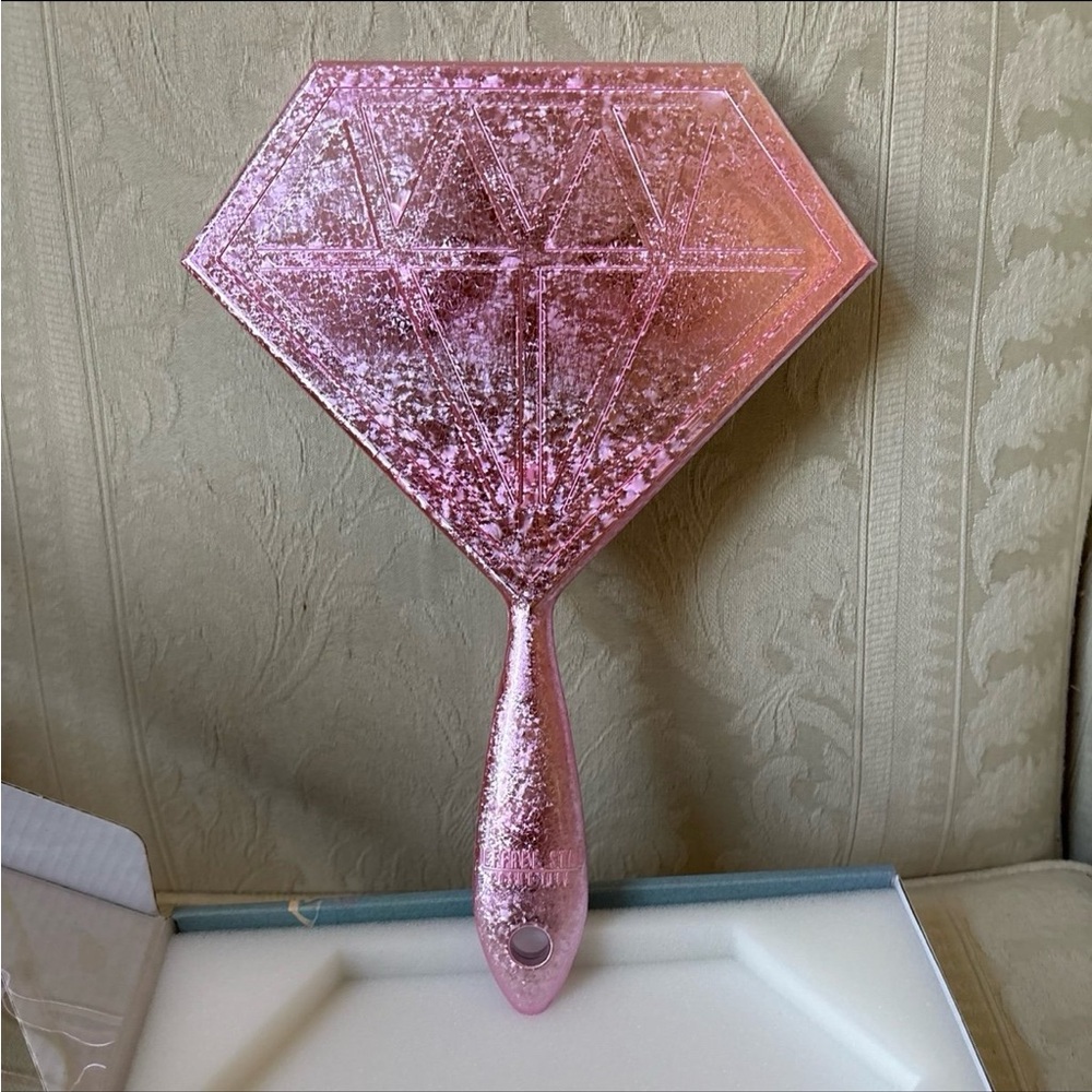 Jeffree Star JSC Pink Glitter Diamond Handheld Makeup Mirror BNIB